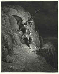 Illustration de Gustave Doré pour Le Paradis Perdu de Milton, Livre IV, vers 73, 74